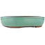 Pot à bonsaï ovale turquoise par Yamaaki - 340 x 280 x 78 mm