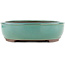 Oval turquoise bonsai pot by Yamaaki - 340 x 280 x 78 mm