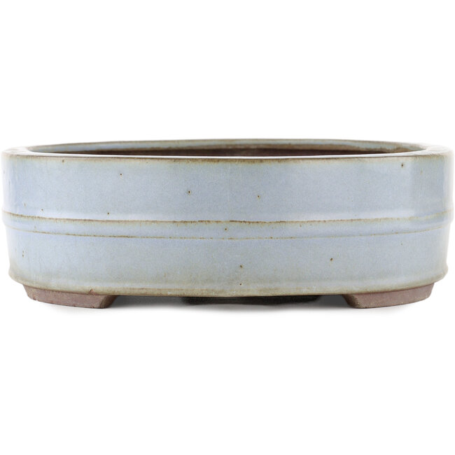 Ovale blauwe bonsaipot van Yamaaki - 341 x 281 x 86 mm