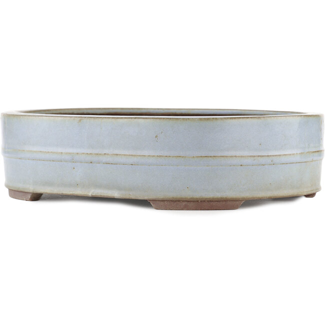 Ovale blauwe bonsaipot van Yamaaki - 341 x 281 x 86 mm