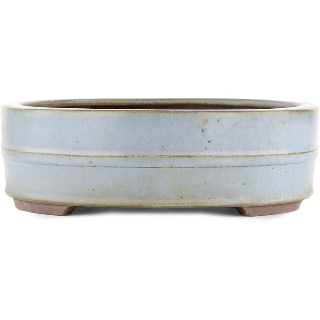 Ovale blauwe bonsaipot van Yamaaki - 341 x 281 x 86 mm