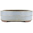 Oval blue bonsai pot by Yamaaki - 341 x 281 x 86 mm