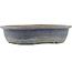 Oval blue bonsai pot - 383 x 295 x 87 mm