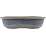 Oval blue bonsai pot - 383 x 295 x 87 mm