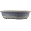 Oval blue bonsai pot - 383 x 295 x 87 mm