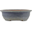 Oval blue bonsai pot - 383 x 295 x 87 mm