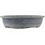 Oval blue bonsai pot - 383 x 295 x 87 mm