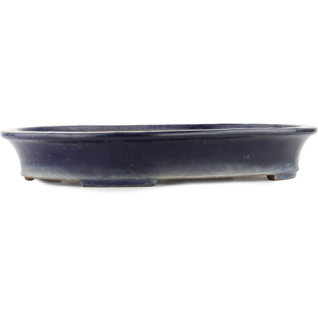 Oval blue bonsai pot by Reiho, first generation - 382 x 288 x 58 mm