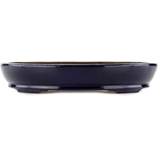 Hattori Tomoyuki 370 mm  blue bonsai pot by Hattori, Tokoname, Japan