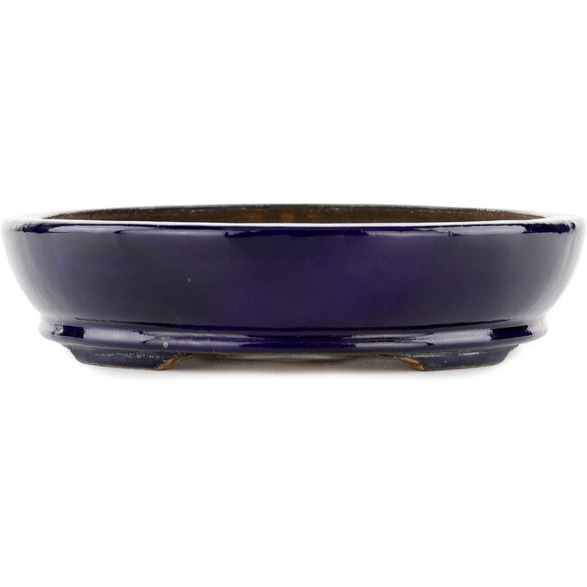 Vaso bonsai ovale blu di Hattori - 370 x 285 x 66 mm