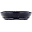 Oval blue bonsai pot by Hattori - 370 x 285 x 66 mm