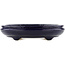 Oval blue bonsai pot by Hattori - 385 x 295 x 80 mm