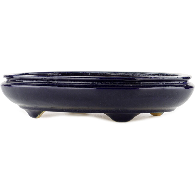 Vaso bonsai ovale blu di Hattori - 385 x 295 x 80 mm