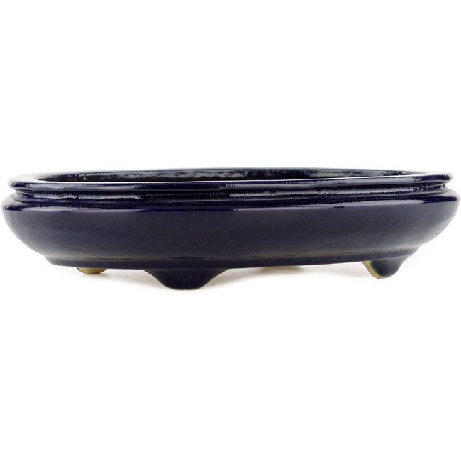 Ovale blauwe bonsaipot van Hattori - 385 x 295 x 80 mm