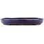 Oval blue bonsai pot by Yamafusa - 344 x 263 x 35 mm