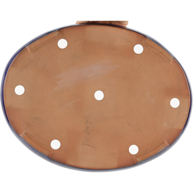 Pot à bonsaï ovale bleu par Yamafusa - 344 x 263 x 35 mm