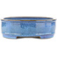 Oval blue bonsai pot by Taizan - 395 x 310 x 93 mm