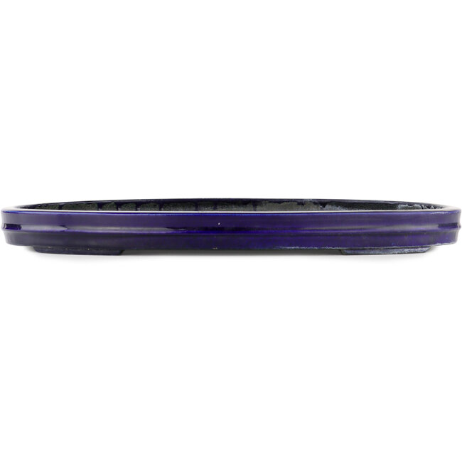 Oval blue bonsai pot by Koyou - 410 x 275 x 36 mm