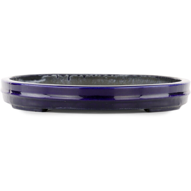 Ovale blauwe bonsaipot van Koyou - 410 x 275 x 36 mm