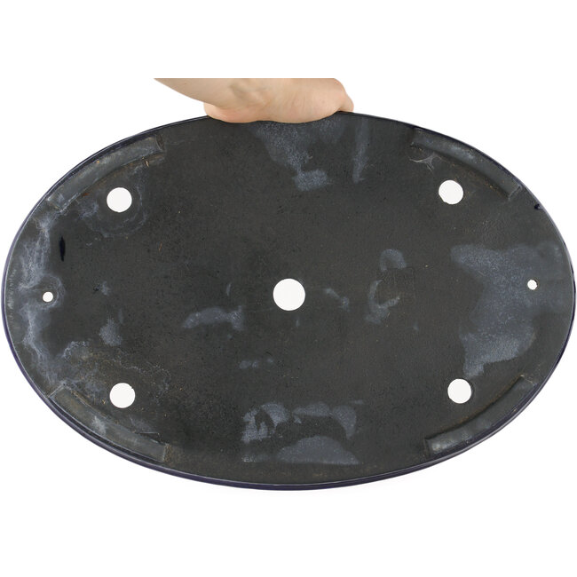 Ovale blauwe bonsaipot van Koyou - 410 x 275 x 36 mm