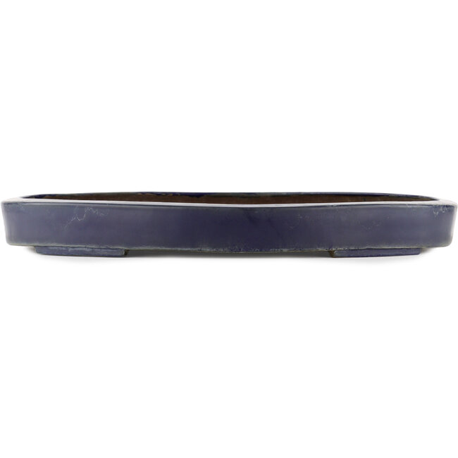 Oval blue bonsai pot - 405 x 305 x 46 mm