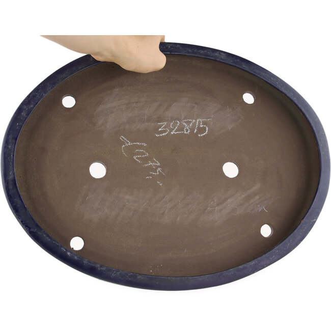 Ovale blauwe bonsaipot - 405 x 305 x 46 mm