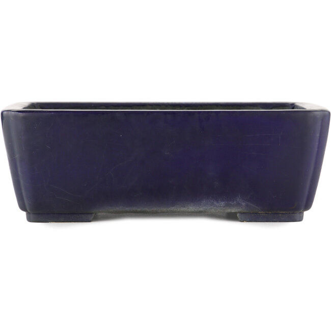 Oval blue bonsai pot by Koyou - 310 x 240 x 105 mm