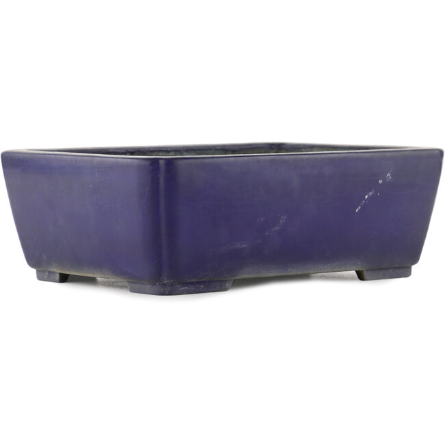 Pot à bonsaï ovale bleu par Koyou - 310 x 240 x 105 mm