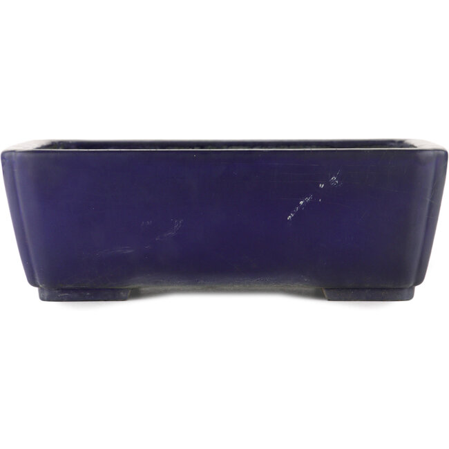Oval blue bonsai pot by Koyou - 310 x 240 x 105 mm