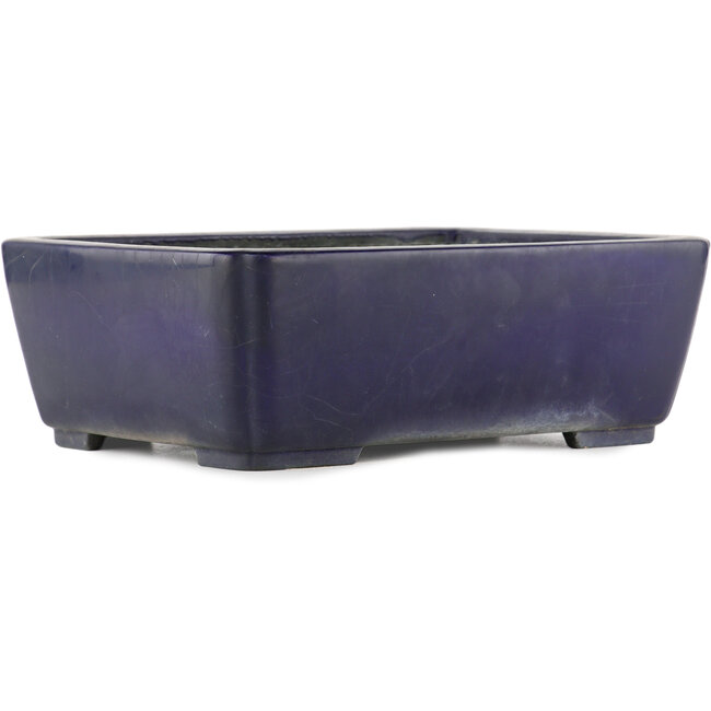 Oval blue bonsai pot by Koyou - 310 x 240 x 105 mm