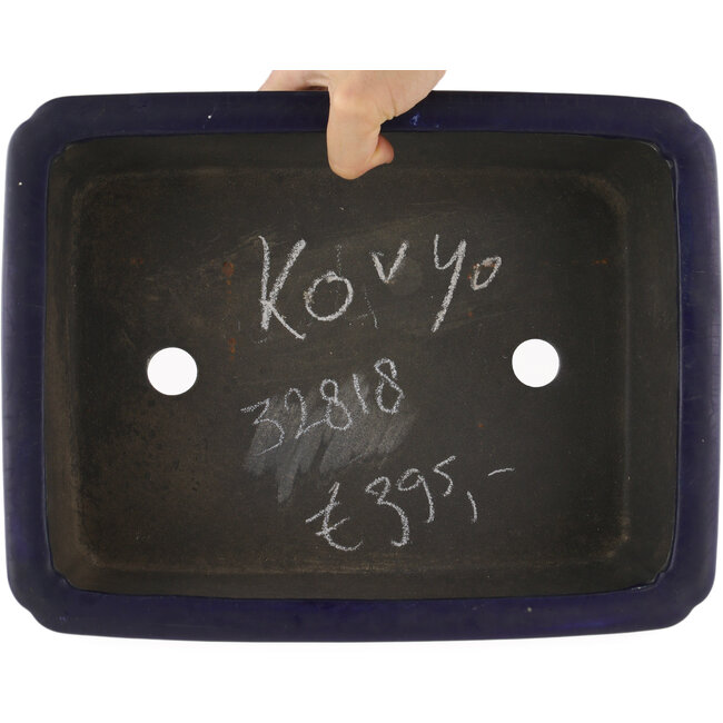 Ovale blauwe bonsaipot van Koyou - 310 x 240 x 105 mm