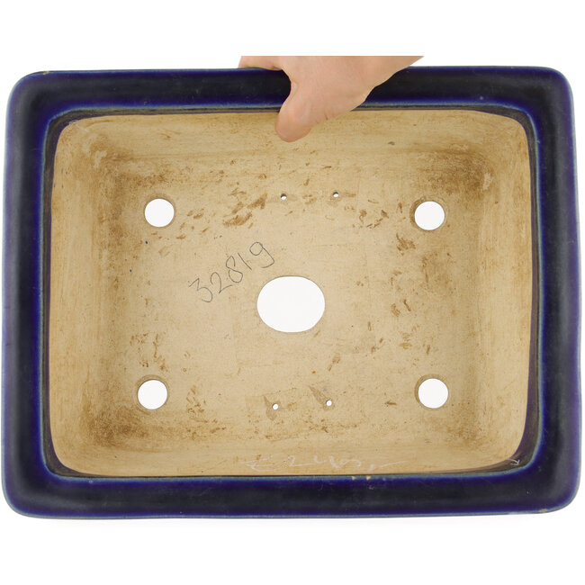 Maceta ovalada para bonsái azul de Taizan - 355 x 282 x 109 mm