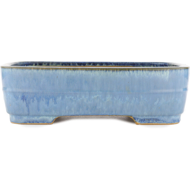 Oval blue bonsai pot by Yamafusa - 315 x 245 x 90 mm