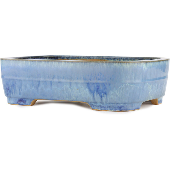 Vaso bonsai ovale blu di Yamafusa - 315 x 245 x 90 mm