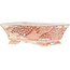 Pot à bonsaï rectangulaire blanc et rouge par Kutani - 92 x 74 x 33 mm