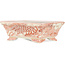 Pot à bonsaï rectangulaire blanc et rouge par Kutani - 92 x 74 x 33 mm