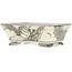 Rechthoekige witte en zwarte bonsaipot van Kutani - 92 x 74 x 33 mm