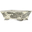 Pot à bonsaï rectangulaire blanc et noir par Kutani - 92 x 74 x 33 mm