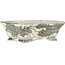 Pot à bonsaï rectangulaire blanc et noir par Kutani - 92 x 74 x 33 mm