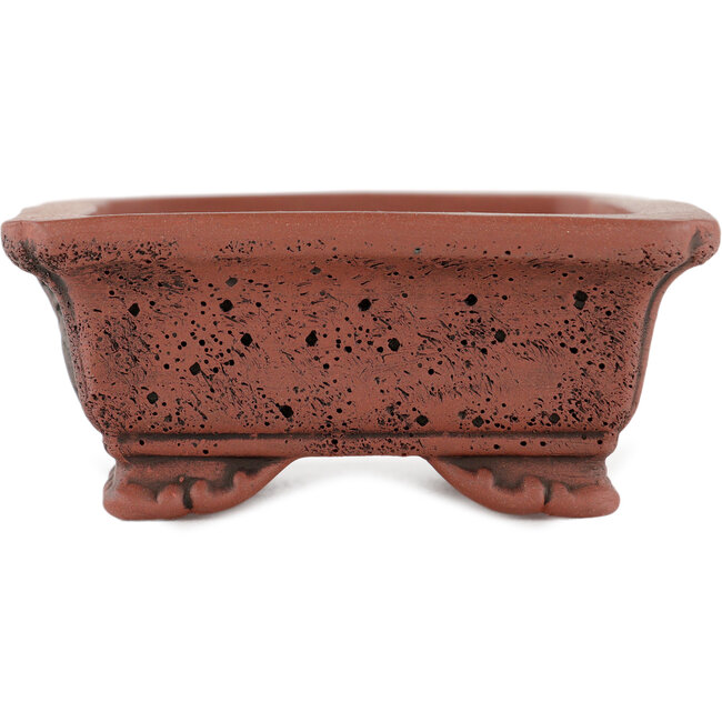Pot à bonsaï rectangulaire non vernissé par Kakuzan - 125 x 100 x 43 mm
