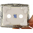 Pot à bonsaï rectangulaire blanc et noir par Kutani - 92 x 74 x 33 mm