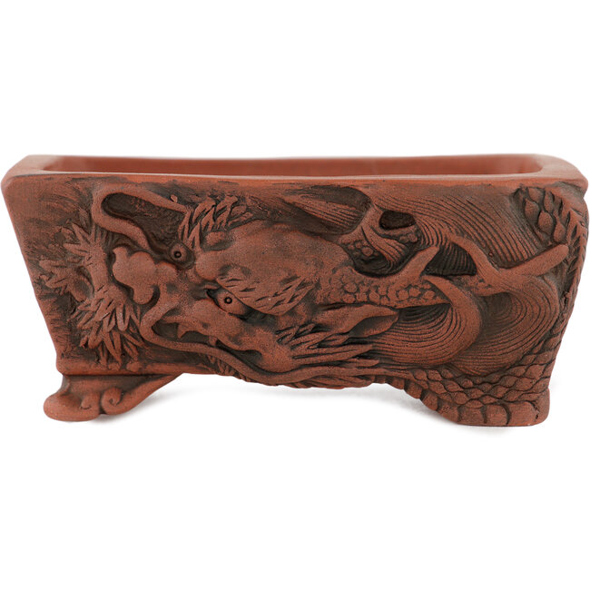 Vaso bonsai rettangolare non smaltato di Kakuzan - 110 x 85 x 45 mm