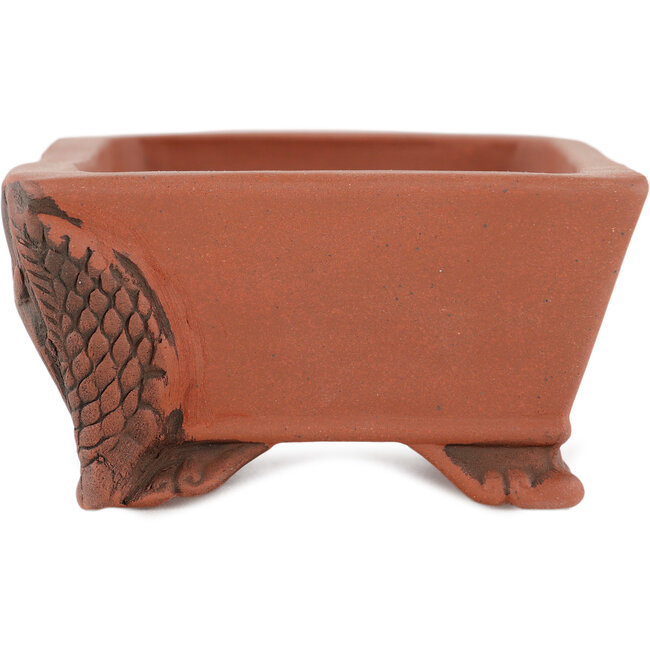 Rectangular unglazed bonsai pot by Kakuzan - 110 x 85 x 45 mm