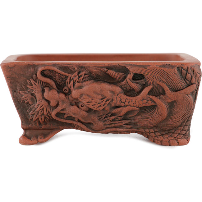 Rechthoekige ongeglazuurde bonsaipot van Kakuzan - 110 x 85 x 45 mm