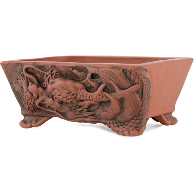 Vaso bonsai rettangolare non smaltato di Kakuzan - 110 x 85 x 45 mm