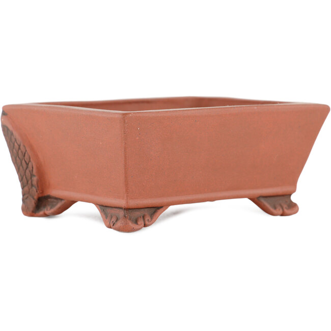 Rechteckiger unglasierter Bonsai-Topf von Kakuzan - 110 x 85 x 45 mm