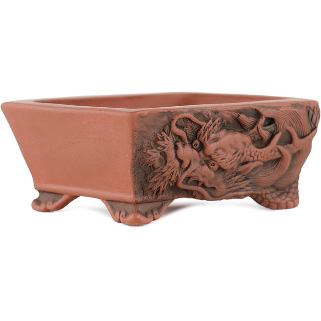 Vaso bonsai rettangolare non smaltato di Kakuzan - 110 x 85 x 45 mm