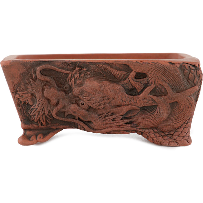 Vaso bonsai rettangolare non smaltato di Kakuzan - 110 x 85 x 45 mm