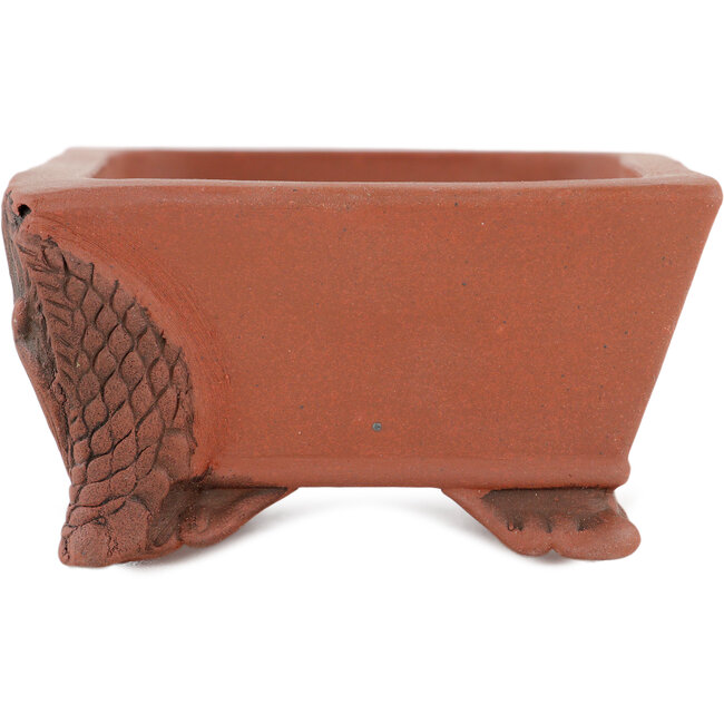 Rectangular unglazed bonsai pot by Kakuzan - 110 x 85 x 45 mm