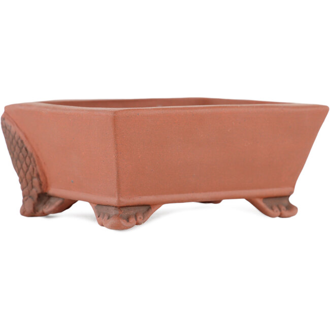 Rechthoekige ongeglazuurde bonsaipot van Kakuzan - 110 x 85 x 45 mm